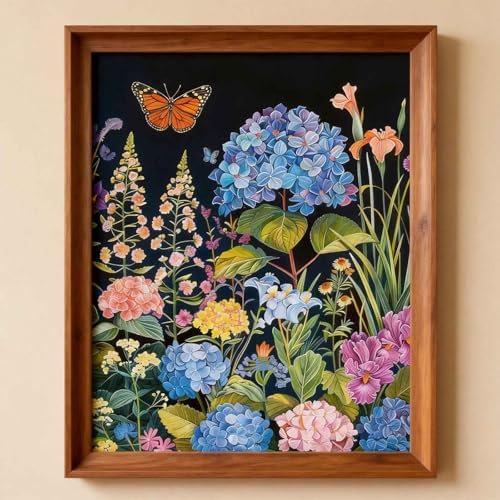 Amphol Paint by Numbers Kit for Adults - 16”x20” Bloom Garden DIY Paint by Numbers Kit for Beginners, Oil Flowers Painting Kit on Canvas Art for Home Wall Decor, Stress Relief with Acrylic Paint