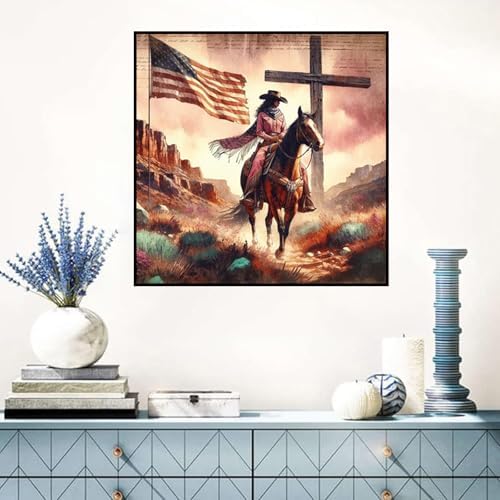 Horse Diamond Art Kits for Adults, Western Diamond Painting Kits for Adults
