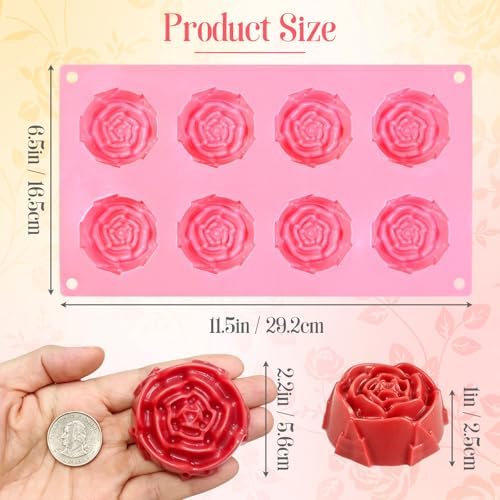 Rose Soap Molds, Set of 2 Small Rose Flower Soap Molds Making
