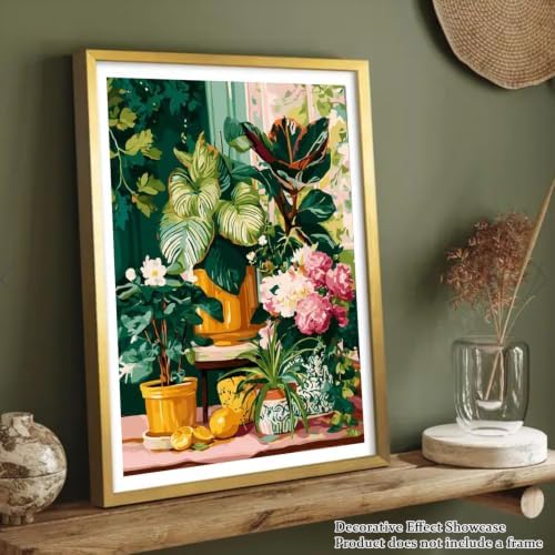ICYANART Plant Paint by Numbers Kit for Adults, Adult Paint by Number Kits | Paint by Number for Adults for Beginners, Acrylic Plant Painting by Numbers Easy Number Painting for Gifts and Decor 16x20 In