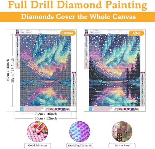 Diamond Art Kits for Adults & Beginners, Aurora Diamond Painting Kit