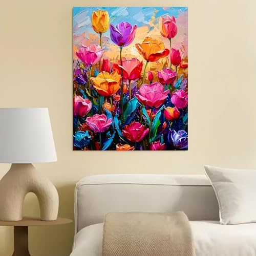 Paint by Numbers kit for Adults Flower,Paint by Numbers 16x20 inch