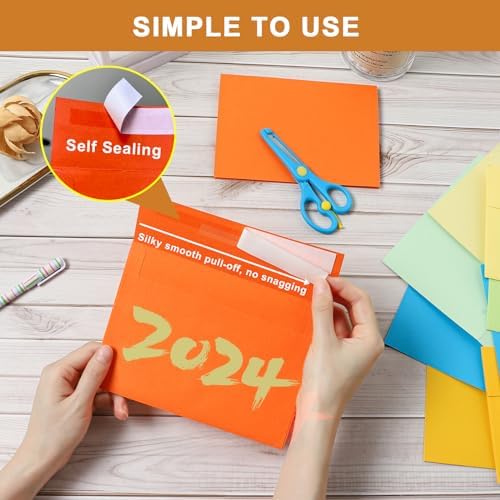 Silunkia 20 Packs 10 Assorted Colors Blank Note Cards and Envelopes 4 x 6