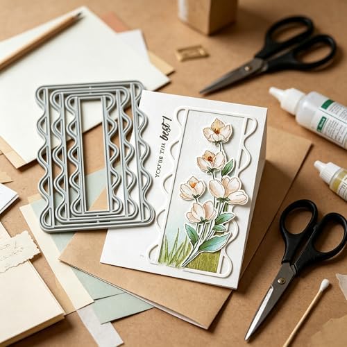 Metal Cutting Die for Scrapbooking - Cut Stencils for DIY Scrapbook Photo Album Decorative Paper Card, Card Making Supplies & Crafting Die Cut (Flower Basket 5.5 x 3.7 in)