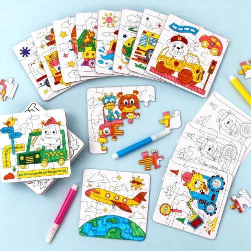 Transportation Puzzle Craft for Kids-Train Party Favors DIY Activities Toys
