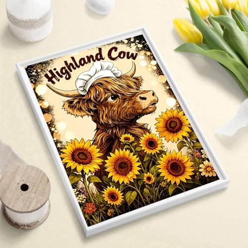 Highland Cow Diamond Art Kits for Adults, Diamond Painting Kits for Adults