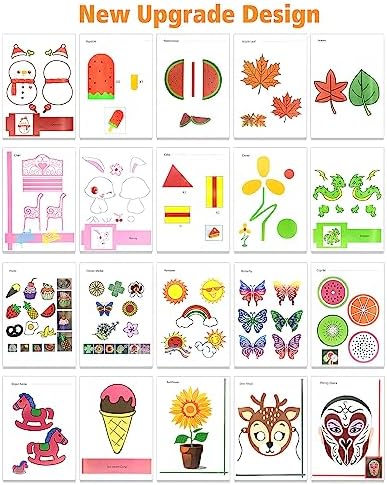 SONGTIY 3D Printing Drawing Book, Colorful 40 Patterns Thick Paper Template