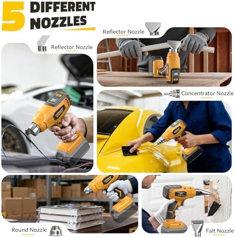 LIVOWALNY Cordless Heat Gun Compatible with Dewalt 20V Battery