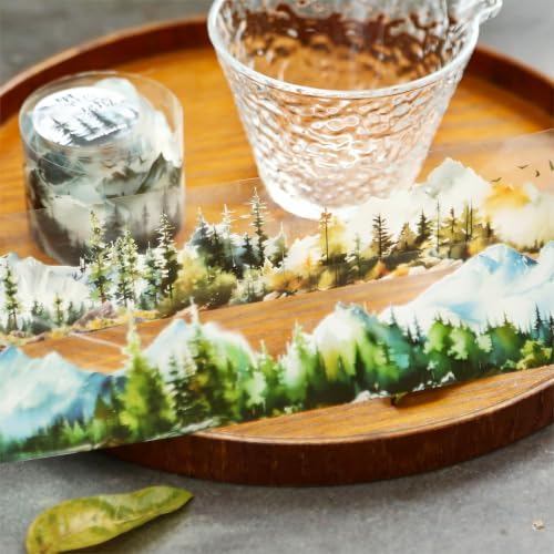 PET Tape Stickers for Journaling Supplies,Forest Stickers for Scrapbooking