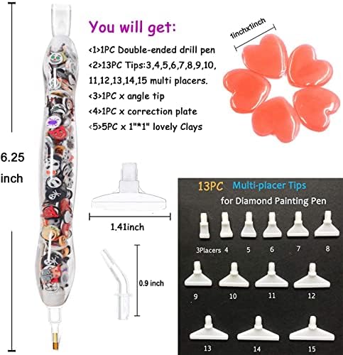 Praise V Do Halloween Diamond Art Painting Accessories Tool Kit Drill Pen for Adult, 5D Stylus Tips Placers Heads and Clay