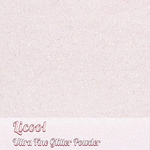 Holographic Fine Glitter, 100g/3.5oz Extra Fine Glitters Powder Packs for Resin, Craft Glitter for Tumblers Candle Slime Making, Festival Body Face Eyeshadow Nail Glitter (Mix White)