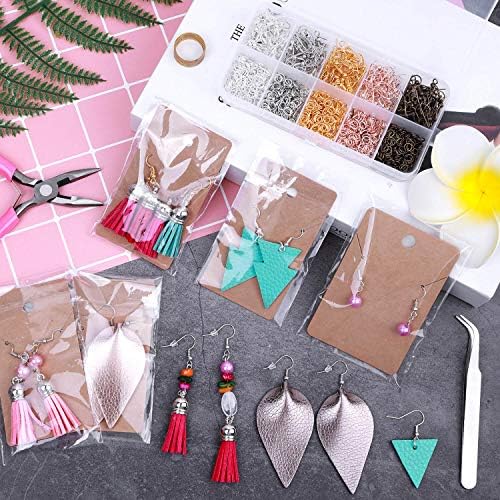 Earring Hooks, Audab 1400pcs Making Kit with 200pcs Ear Ring 1000pcs Jump Rings, Backs and Jewelry Pliers for Supplies Findings
