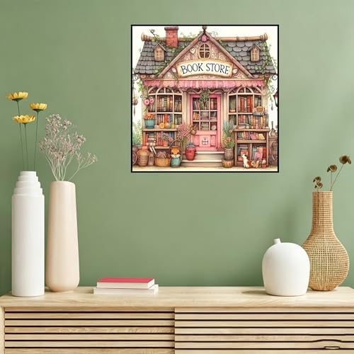 Benjenes 3PCS Book Store Diamond Art Kits for Adults, Diamond Painting Kits