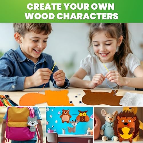 Sewing Kit for Kids Ages 4-8 - 12 Beginner DIY Kids Sewing Crafts Ages 4-7