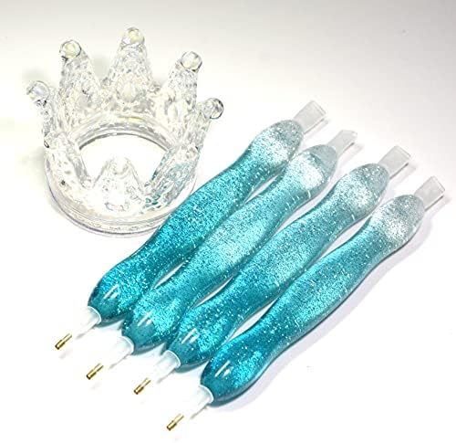 Praise V Do Diamond Art Painting Drill Bead Pen Accessories Tool Kit for Adult, 5D Diamond Painting Drill Pen Stylus Tips Placers Heads and Clay Shine Blue