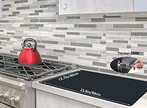 emolife Thick(2MM) Silicone Mats for Kitchen Counter, Black, 23.6"x15.7"