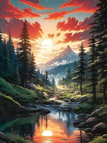 Xylogist Mountain Diamond Art Kits for Adults 12x16 inch