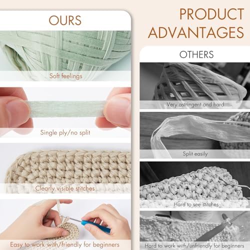 NICEEC 6 Skeins Soft Tape Yarn-Weaves