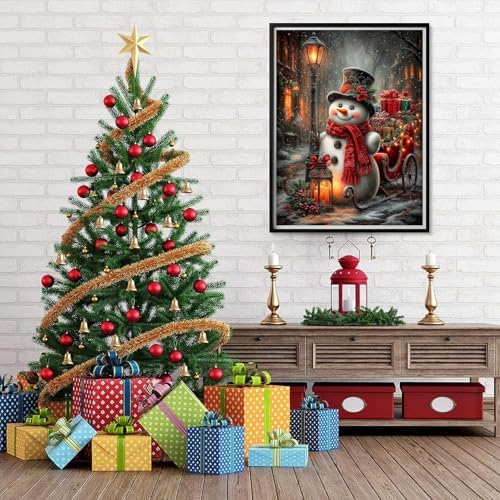 ijbnhd Christmas Snowman Diamond Art Kits for Adults 12x16in