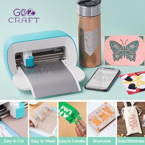 GO2CRAFT Accessories Bundle, 70Pcs Ultimate Vinyl Accessories and Supplies | Adhesive Vinyl Sheets, Folded Card Stock, Card Mat, Weeding Tools, Crafting Starter Kit