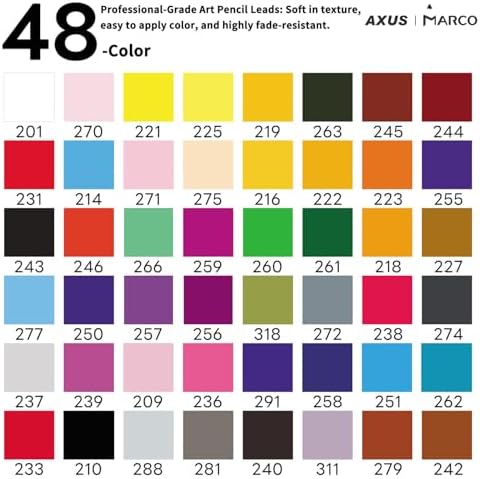 48 Thick Core Oil-Based Colored Pencils, Pastel Pencils