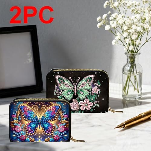 DDGYP 2PCS Diamond Art PU Leather Credit Card Wallet Making Kit