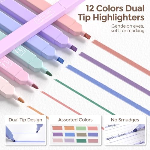 Nicpro School Supplies Stationary Set with Pencil Case, 39 PCS Cream