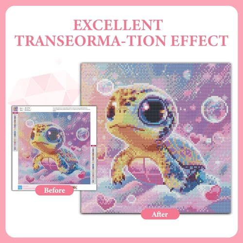 Diamond Art Kits for Adults, 5D Cute Sea Turtle Diamond Painting Kit
