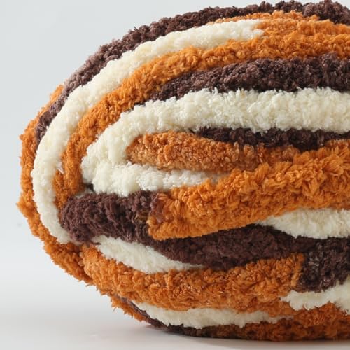 Chunky Yarn for Hand Knitting, No7 Thick Yarn, 250Grams 32Yards, Pack of 4, Perfect for Knitters and Crafters (Cappuccino)