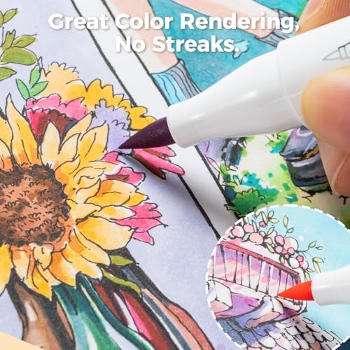 Ohuhu 8.3"x11.7" Marker Paper Pad Art Sketchbook for Drawing and Sketching | Large Sketch Book - 120 LB/200 GSM Smooth Drawing Paper - 78 Sheets/156 Pages - PU Hardcover Sketch Pad for Alcohol Markers