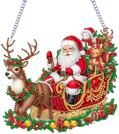 VeGuude Christmas Diamond Art Kits for Adults, DIY Acrylic Hanging Ornament