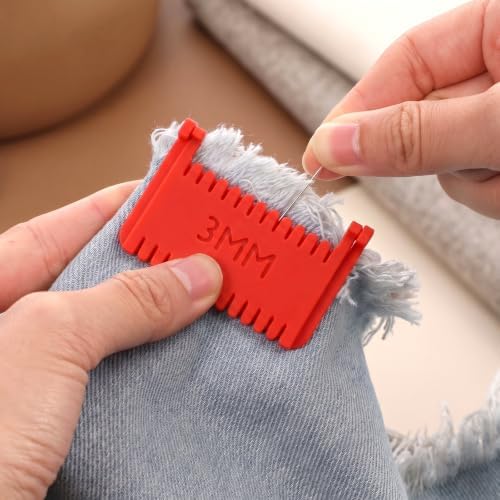 4 PCS Clip-On Sewing Rulers, Hand Edge Stitch Lock & Sewing Gauges