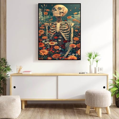 Meothan Diamond Art Kits for Adults Skeleton Diamond Painting Kit 12x16in
