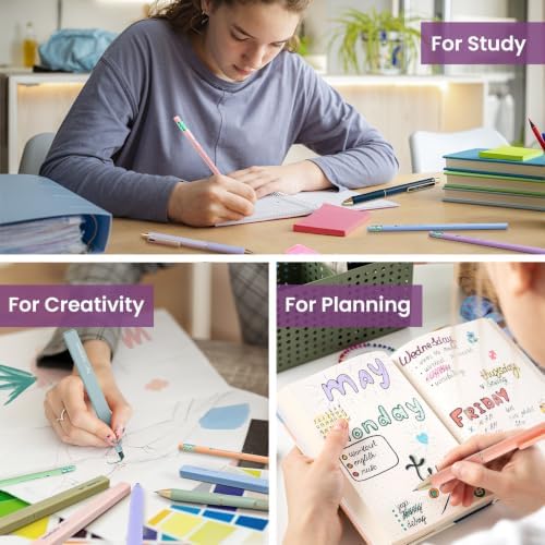 Taja Cute Pencil Case With School Supplies, 39 PCS, Stationery Set, Purple