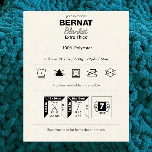 Bernat Blanket Extra Thick Chunky Yarn for Crocheting, Ice