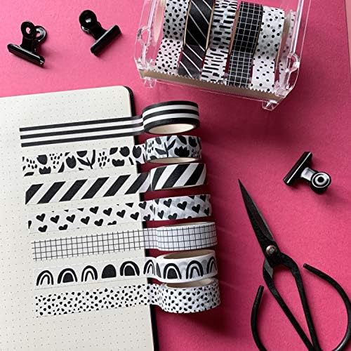 12 Rolls Washi Tape Set for Journaling, Scrapbooking & Decorative Crafts
