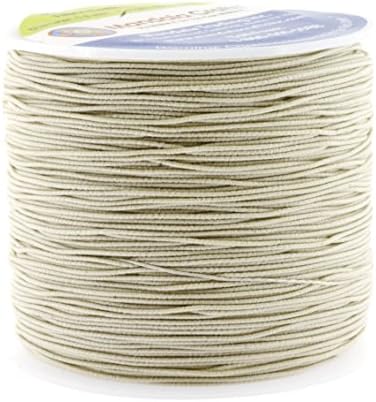 Mandala Crafts 0.6mm Cream Shirring Elastic Thread for Sewing, 87 Yards