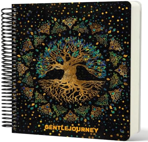 Hardcover Sketchbook,7.2" x 8.3" Spiral Bound Drawing Pad,World Tree