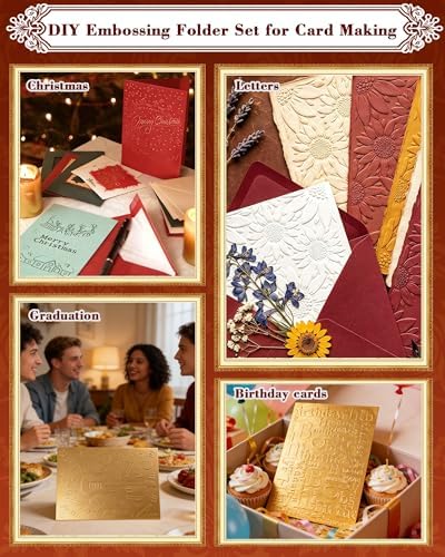 FIVEIZERO 3D Wood Grain Embossing Folder for Card Making, 6.4'' x 4.5'' Deep Relief Embossing Template, Realistic Wooden Texture for Card Making, Scrapbook, Photo Album & DIY Crafts