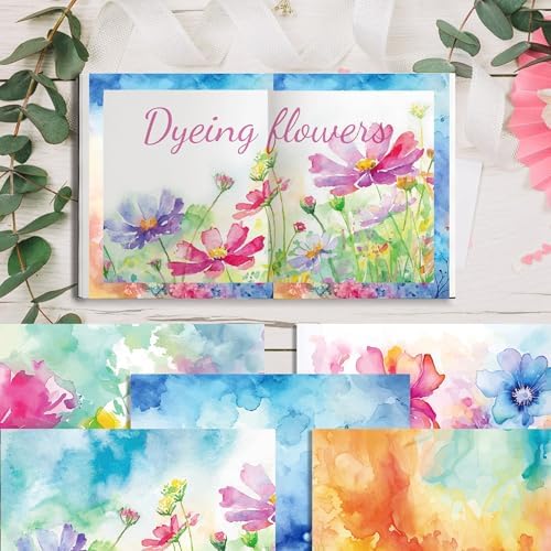 12×12 Vintage Floral Scrapbook Paper Watercolor Flower Pattern Paper,24 Sheets Double-Sided CardStock Papers Pad for Holiday Cardmaking Journaling DIY Origami Decorative Craft Papers.