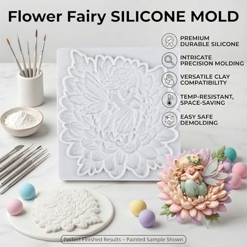 Flower Fairy Polymer Clay Mold Fairy Girl Silicone Molds