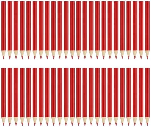 PATIKIL Bright Red Colored Pencils Set,48 Pcs Oil Color Pencils Wooden 3.5inch Coloring Drawing Half Pencils for Artists Art Painting