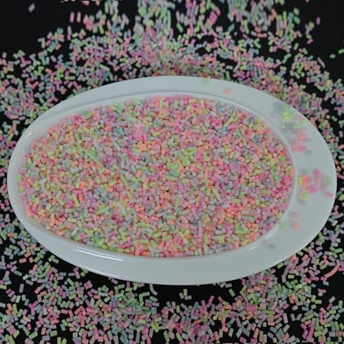 LIKETURE Fake Sprinkles 110G Non-edible Polymer Clay Sprinkles Fake Candy Sprinkles Slime Sprinkles Faux Sprinkles for Resin Slime Add Ins Plastic Sprinkle Nail Art Shaker Card Filler (Rose)