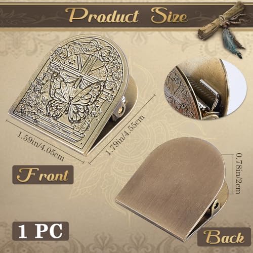 CRASPIRE Travelers Notebook Clip Metal Book Bill Binder Clips Holder Alloy Antique Bronze Vintage Butterfly Decorative Travelers for TN Travelers Art Journaling Reading Decoration Accessories