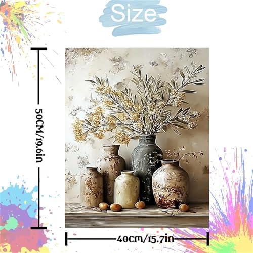Flower Paint by Numbers Kit for Adults,Olive Blossom Adult Painting by Numbers for Beginner on Canvas,DIY Painting Kits for Home Wall Decor,Gifts (Flower6)