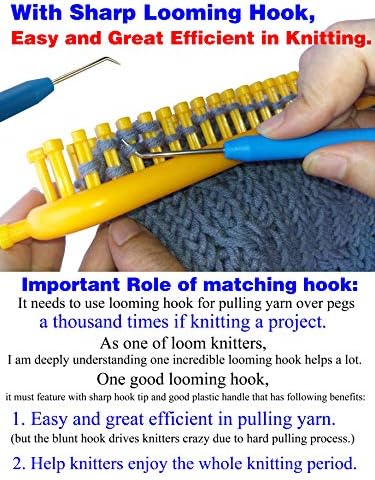 4 Pieces Colorful Knitting Loom Hook Tool Knit Set Looming Crochet Hooks Sewing Needles for Knitting Boards