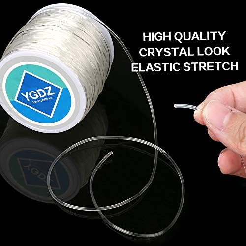 YGDZ 1.5mm Bracelet String, Elastic String Crystal Stretch Thread Clear Beading Cords for Bracelets Beading Making