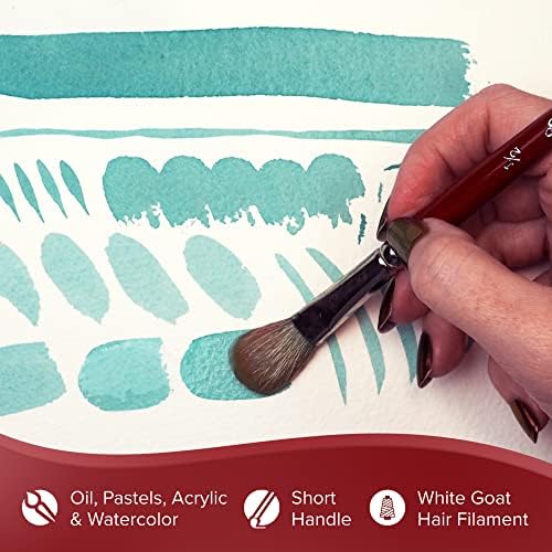 Silver Brush Limited Silver Mop White Oval Oil Paintbrush, Size 3/4 Inch