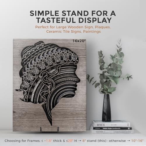 TR-LIFE Plate Stands/Holder for Display, 8 Inch, Large, Metal Frame for Picture, Decorative Platter, Book, Photo Easel (2 Pack)