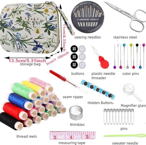 Bobode Printing Sewing Kit Travel Basic Sewing Kit for Adults